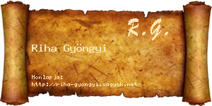 Riha Gyöngyi névjegykártya